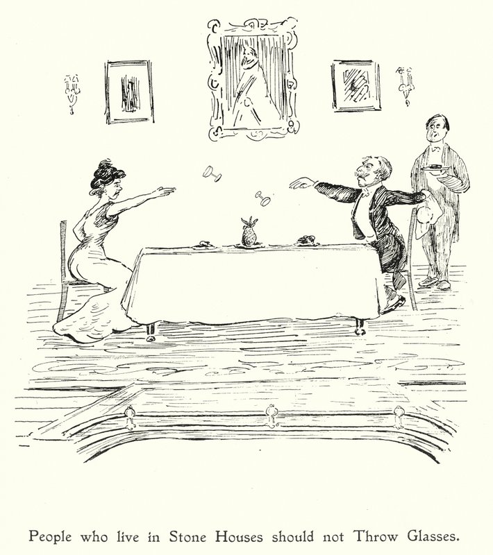Lidé, kteří žijí v kamenných domech, by neměli házet sklenicemi; ti, kteří žijí ve skleněných domech, by neměli házet kameny (lit.) od English School
