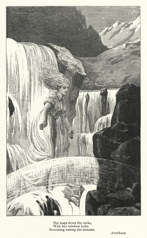 Percy Bysshe Shelley: Shelley Shelley: Ilustrace k Arethuse (rytina) od English School