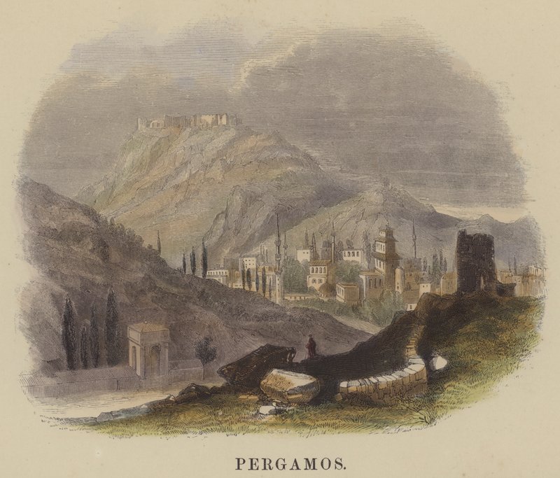 Pergamos (barevná rytina) od English School