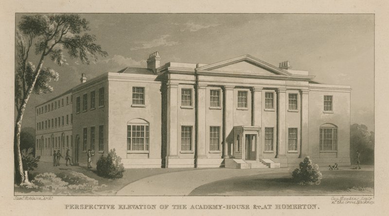 Perspektivní výška Akademie House v Homerton od English School