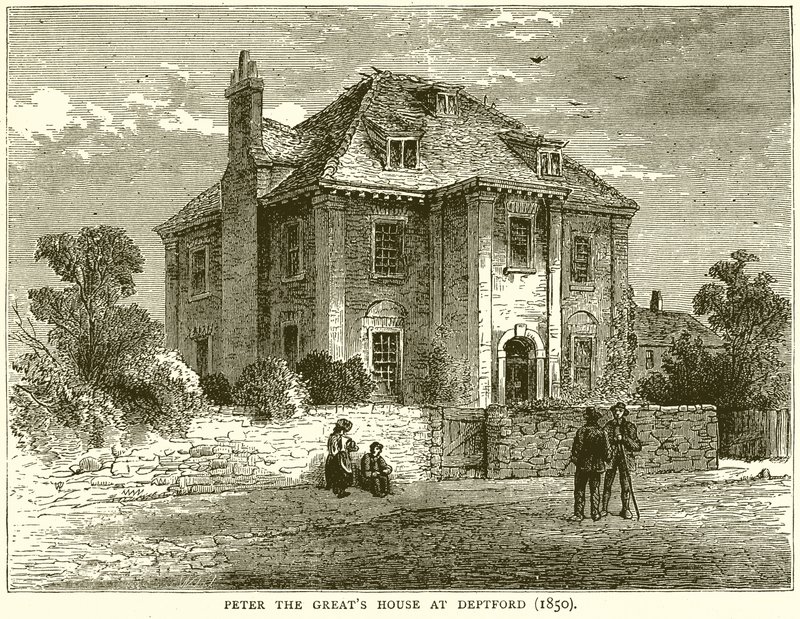 Dům Petra Velikého v Deptfordu (1850) od English School