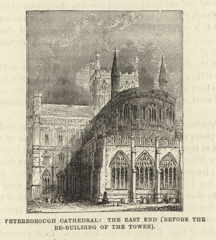Peterboroughská katedrála, East End (před přestavbou věže) od English School