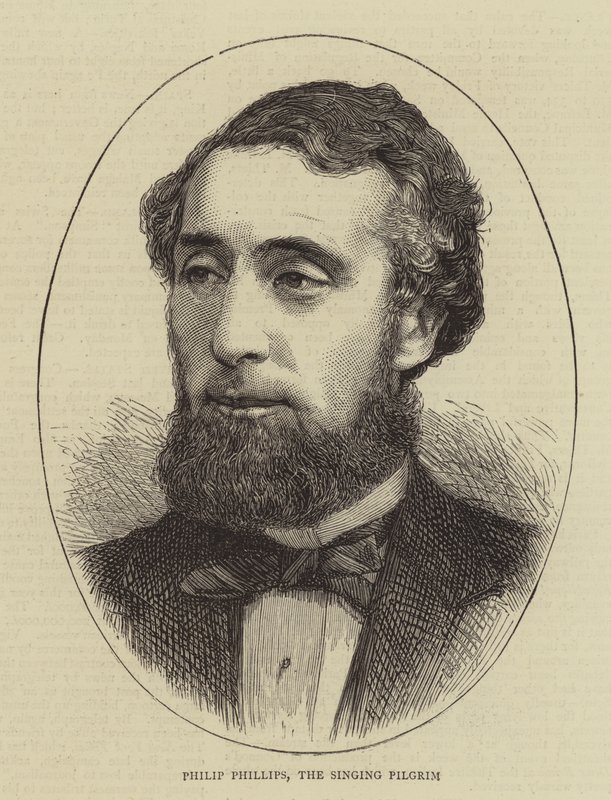 Philip Phillips, zpívající poutník (rytina) od English School