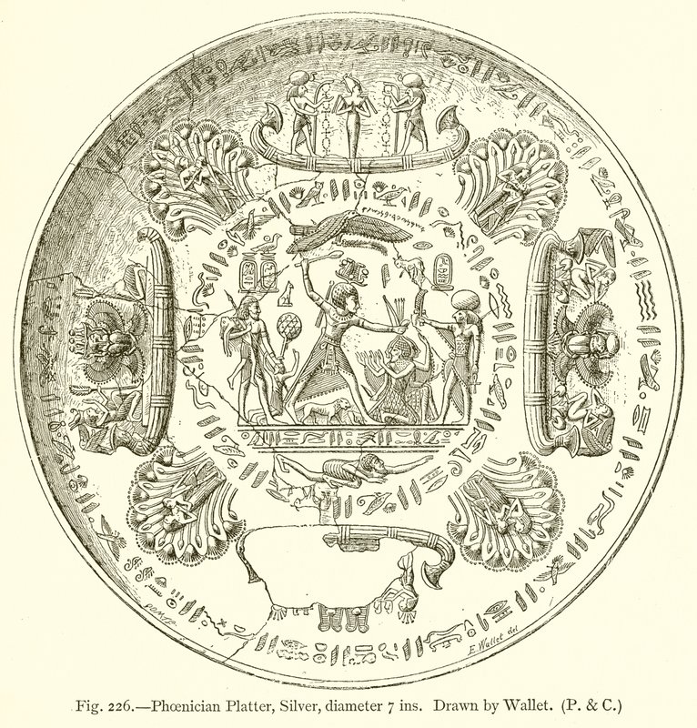 Fénický talíř, stříbrný, průměr 7 palců od English School