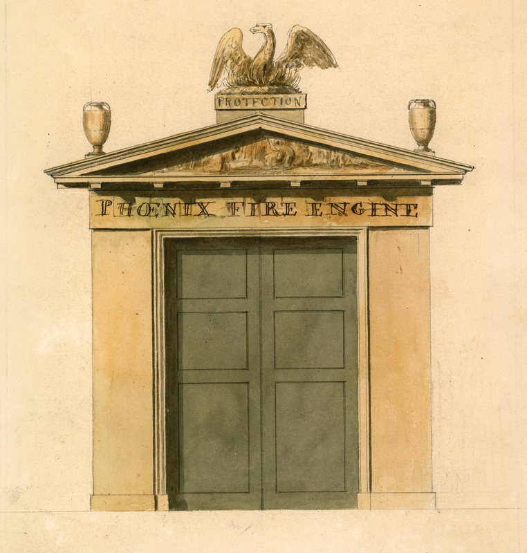 Phoenix Fire Engine House, Cockspur Street, Londýn (wc na papíře) od English School