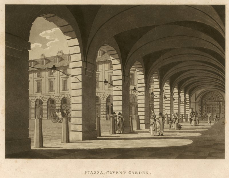 Piazza, Covent Garden, Londýn, 1796 od English School