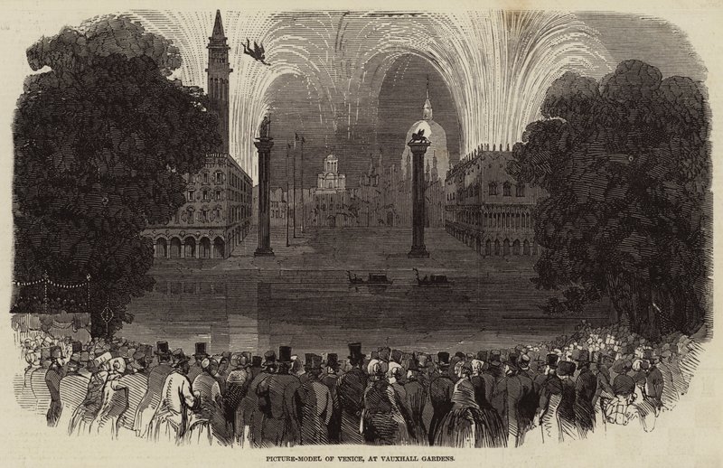 Obrazový model Benátek, ve Vauxhall Gardens (rytina) od English School