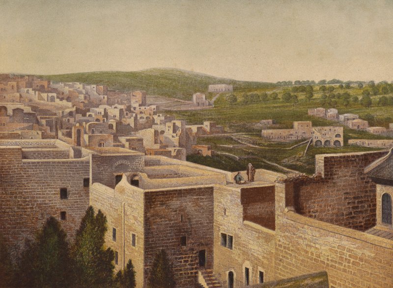 Místa zmíněná v Bibli: Betlém (chromolitho) od English School