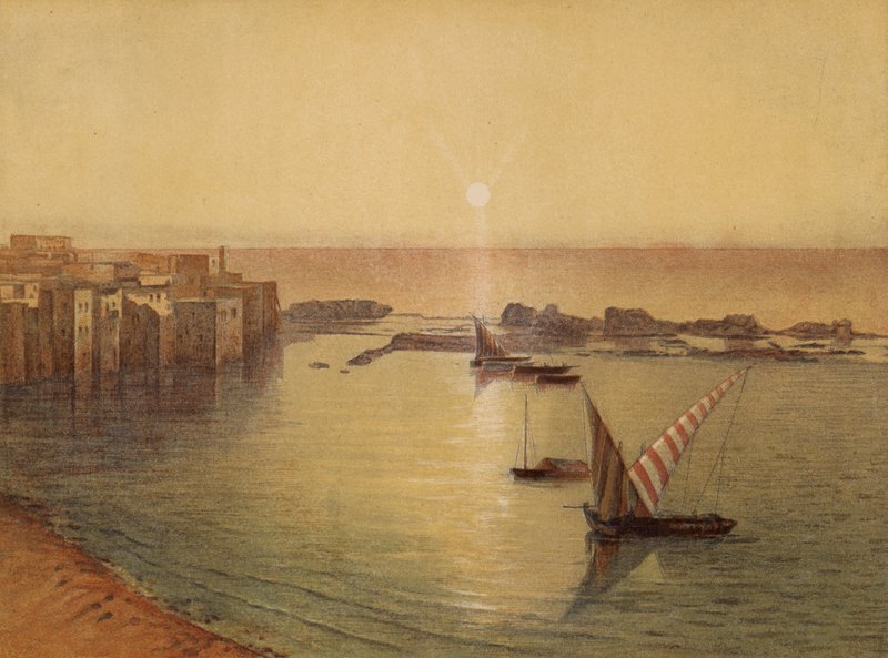 Místa zmíněná v Bibli: Sidon, jižní strana a starověký přístav (chromolit) od English School