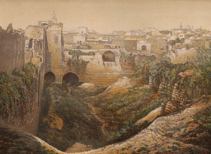 Místa zmíněná v Bibli: The Pool of Bethesda (chromolitho) od English School