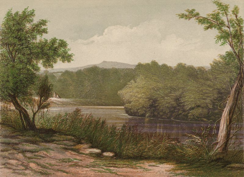 Místa zmíněná v Bibli: Řeka Jordán (chromolitho) od English School