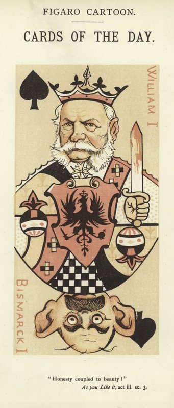 Hrací karta s Williamem I. a Otto von Bismarckem od English School