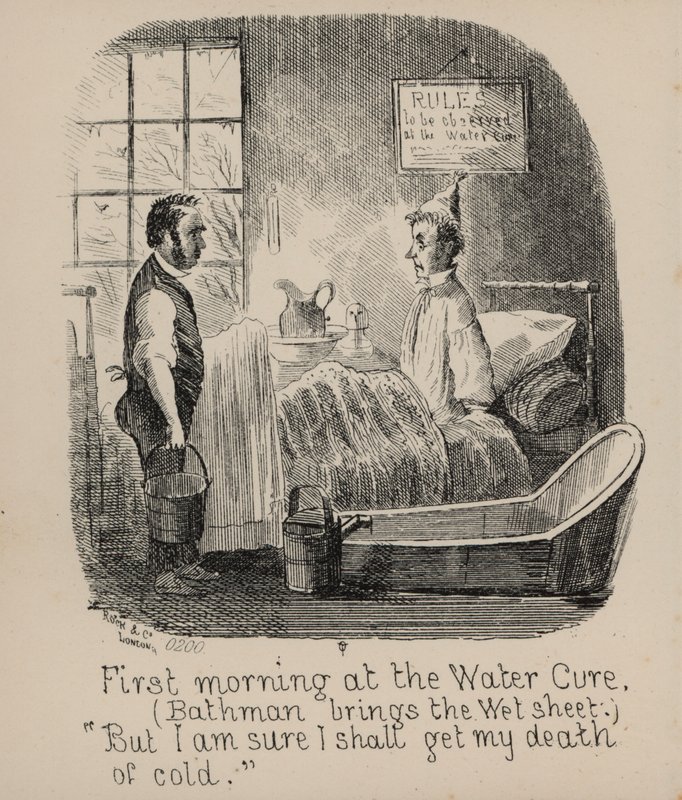 Pleasures of The Water Cure, First Morning (rytina) od English School