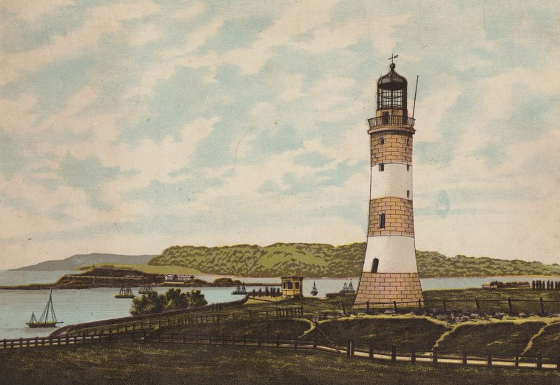 Plymouth: Smeatonův maják na motyce (barva lito) od English School
