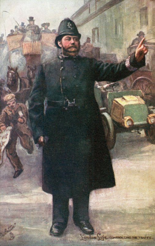 Policista řídí provoz od English School