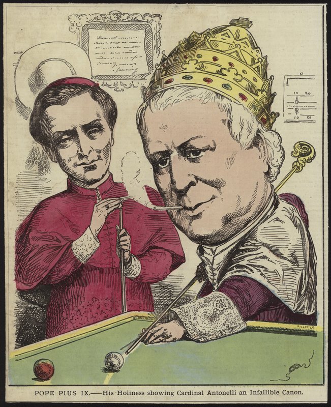 Papež Pius IX - Jeho Svatost ukazuje kardinálu Antonellimu neomylný kánon od English School