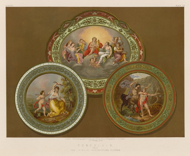 Porcelán z The Imperial Manufactory, Vídeň od English School