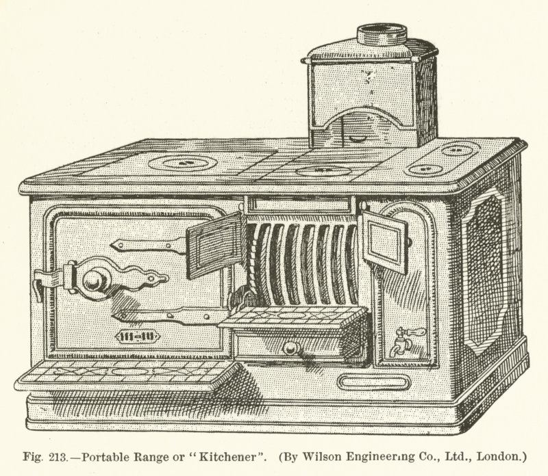 Portable Range nebo Kitchener, Wilson Engineering Company; Londýn od English School