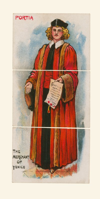 Portia, kupec benátský (chromolitho) od English School