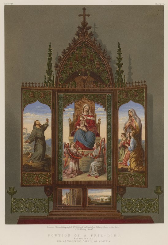 Část Prie-Dieu patřící arcivévodkyni Sophii Rakouské od English School