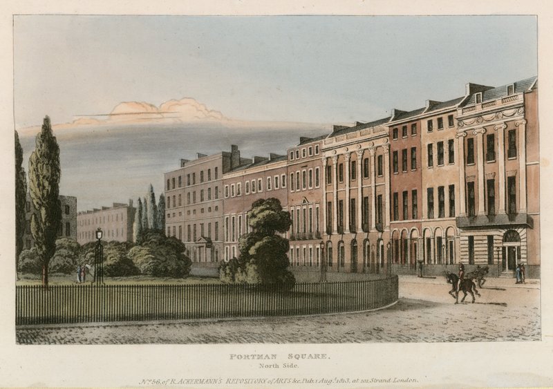 Portman Square, severní strana od English School