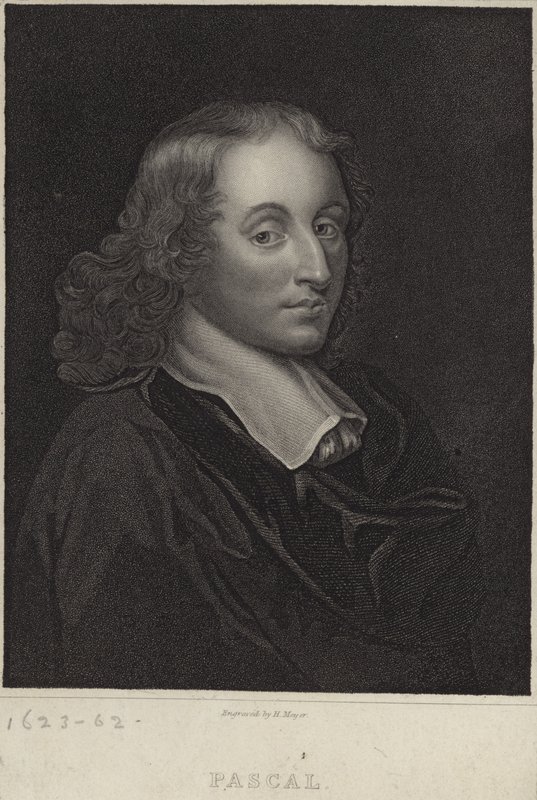 Portrét Blaise Pascala od English School