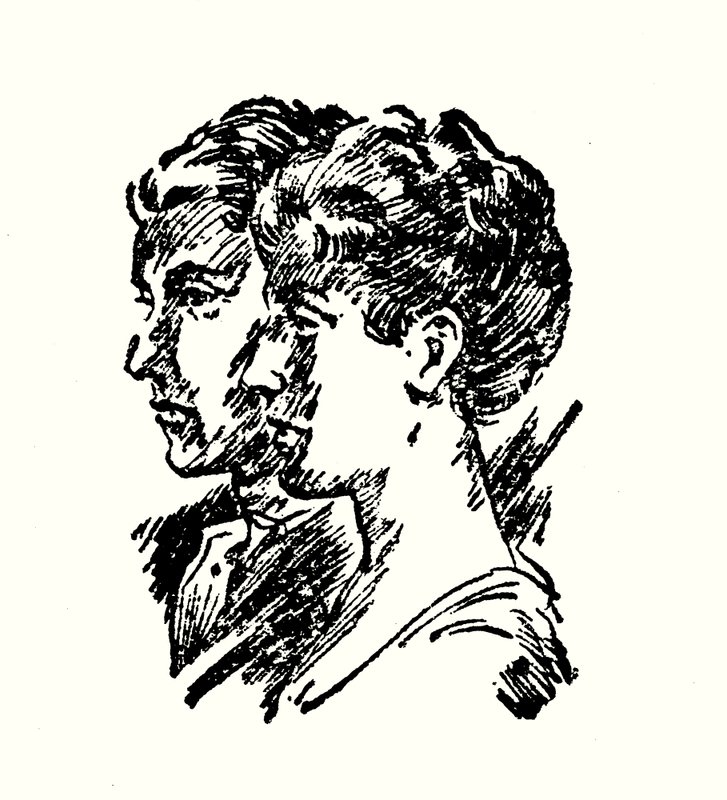 Portrét E. Oe Somervilla a M. Rosse (litografie) od English School