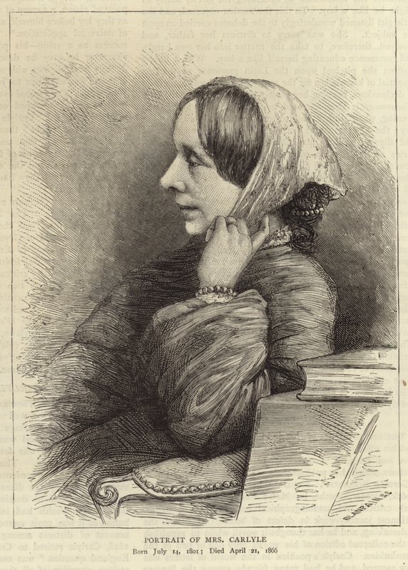 Portrét Jane Welshové, manželky Thomase Carlylea od English School