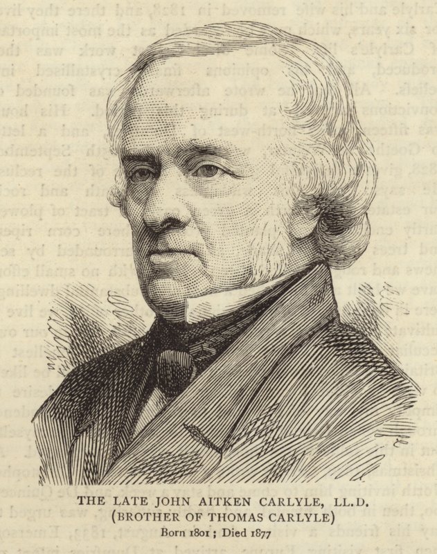 Portrét Johna Aitkena Carlylea, bratra Thomase Carlylea od English School