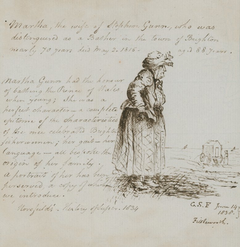 Portrét Marthy Gunn (inkoust na papíře) od English School