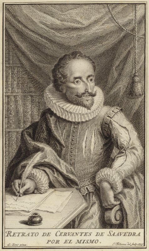Portrét Miguela de Cervantese od English School