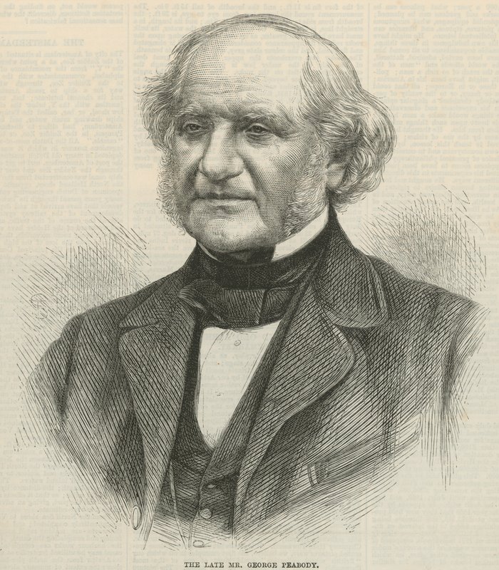 Portrét zesnulého pana George Peabodyho od English School