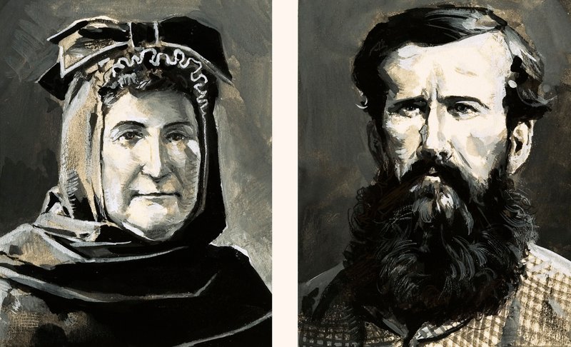 Portréty Richarda Burtona a jeho manželky Isabel (kvaš na papíře) od English School