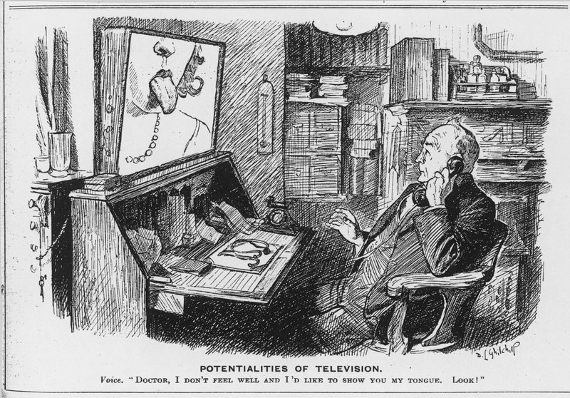 Potentials of Television, karikatura z časopisu Punch od English School