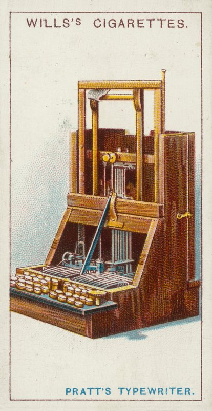 Prattův psací stroj (chromolitho) od English School