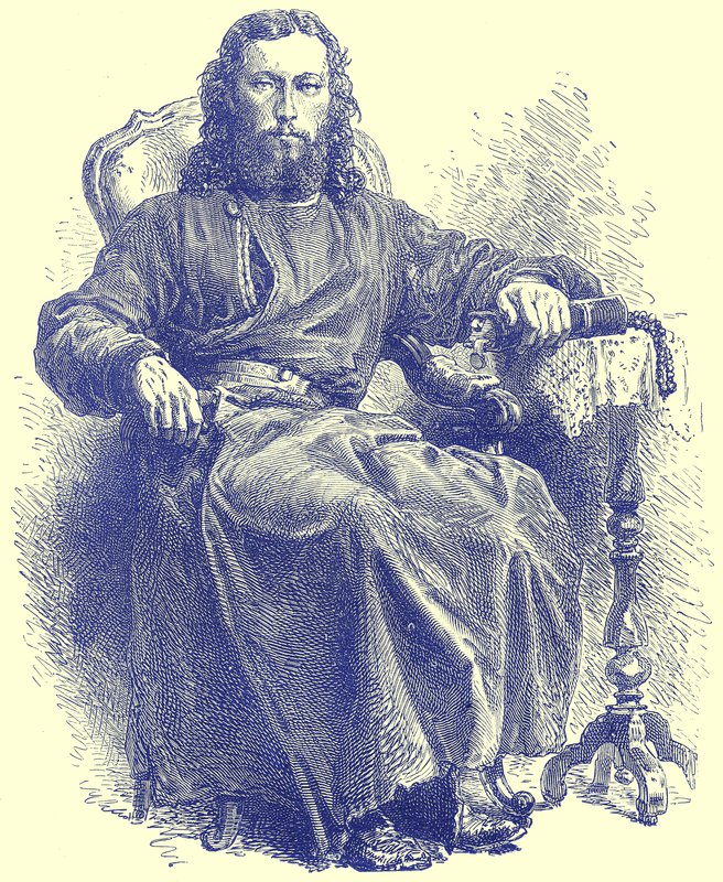 Priest of the Greek church, ilustrace z Illustrated Travels, editoval H. W. Bates, publikováno kolem roku 1880 (digitálně vylepšený obrázek) od English School
