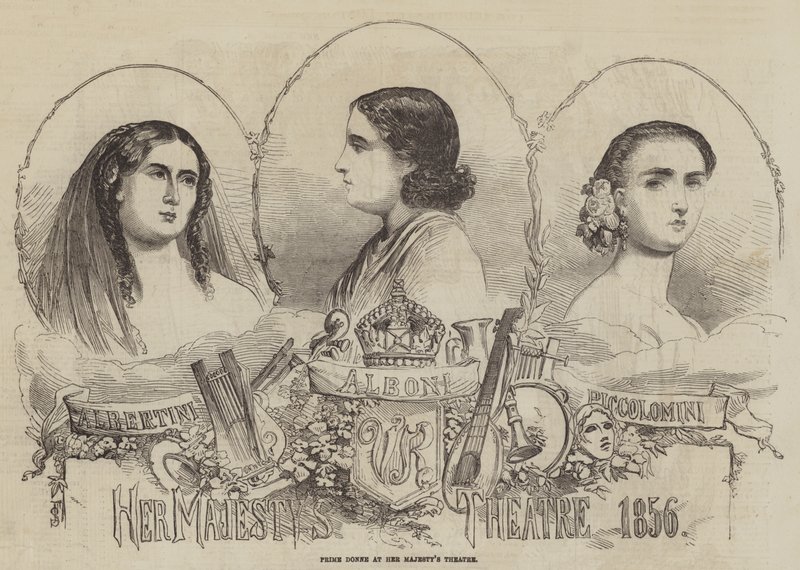 Prime Donne v divadle Jejího Veličenstva, 1856 od English School