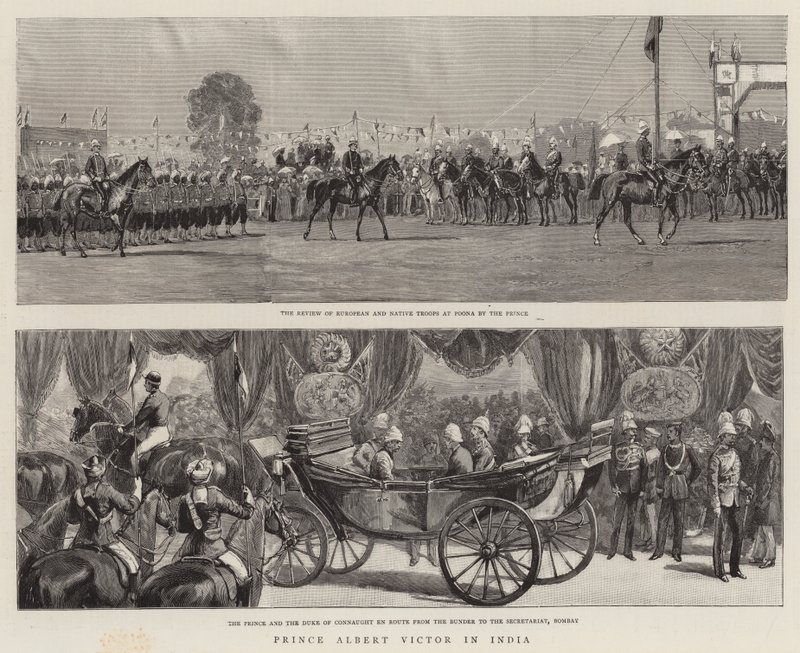 Prince Albert Victor v Indii (rytina) od English School
