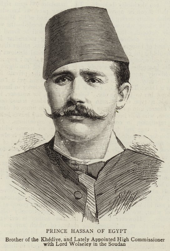 Princ Hasan Egyptský (rytina) od English School