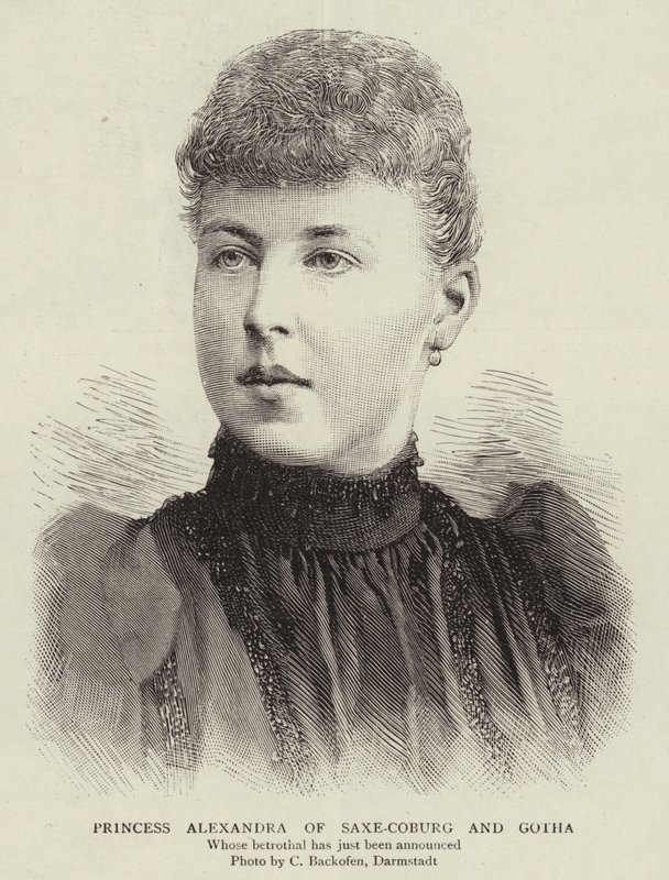 Princezna Alexandra Saxe-Coburg a Gotha (rytina) od English School