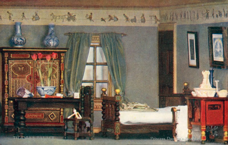 Ložnice princezny Dafné, Titaniin palác (barevná litografie) od English School