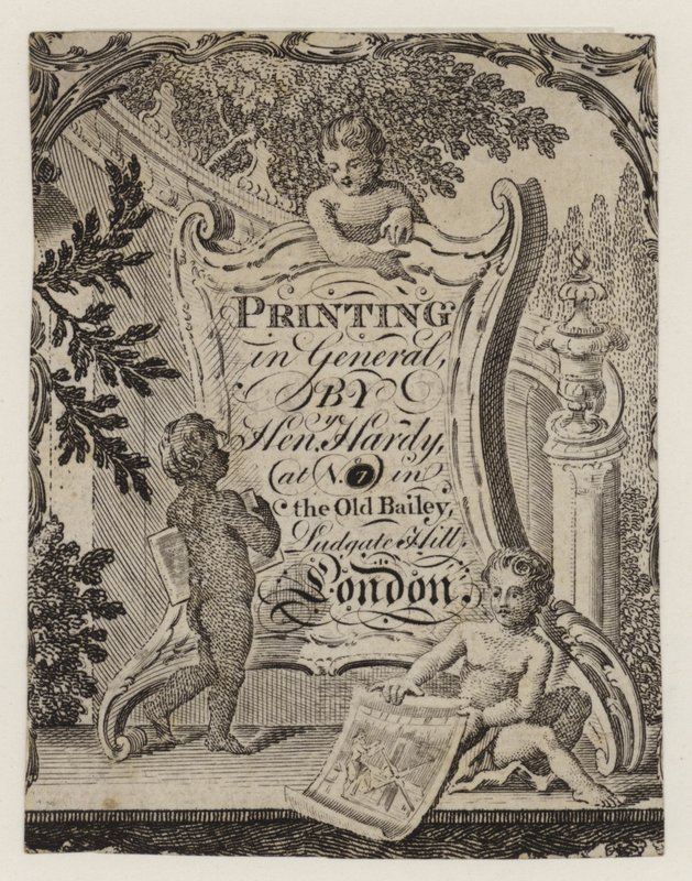 Tiskárna, Henry Hardy, vizitka od English School
