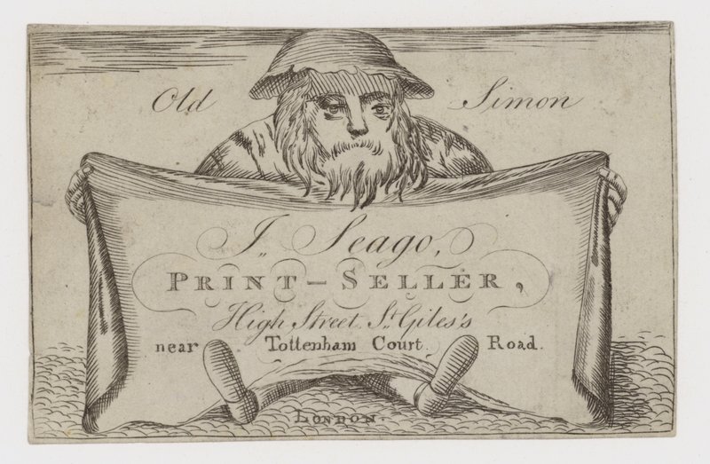 Printseller, J Seago, vizitka od English School
