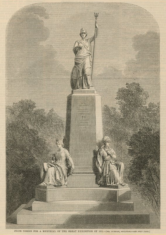 Návrh ceny pro památník Velké výstavy z roku 1851 od English School