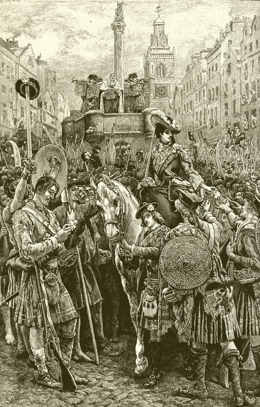 Provolání starého předstíratele za krále Jakuba VIII od English School