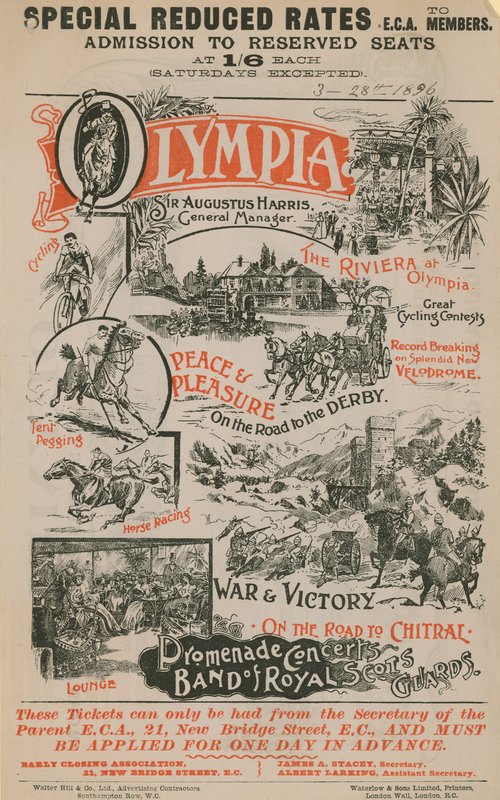 Propagační plakát pro Olympii, 28. března 1896 od English School