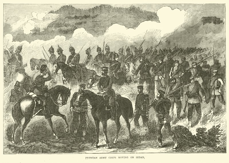 Pruský armádní sbor pohybující se na Sedanu, září 1870 od English School