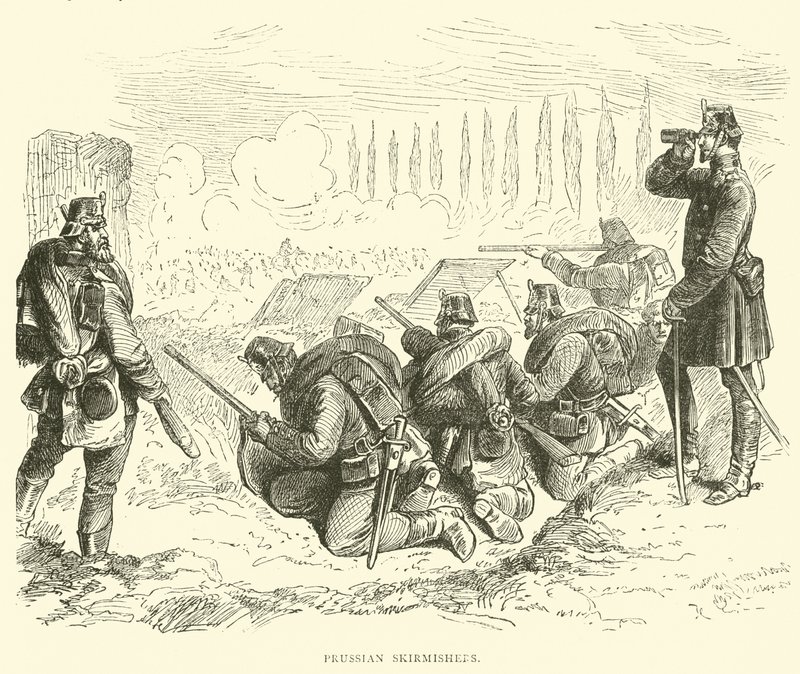Pruští skirmishers, únor 1871 od English School