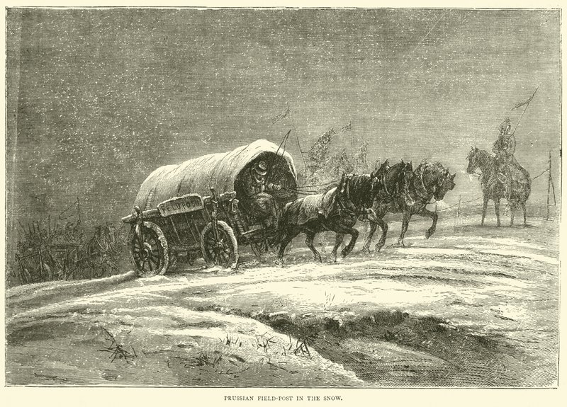 Pruská polní pošta ve sněhu, říjen 1870 od English School