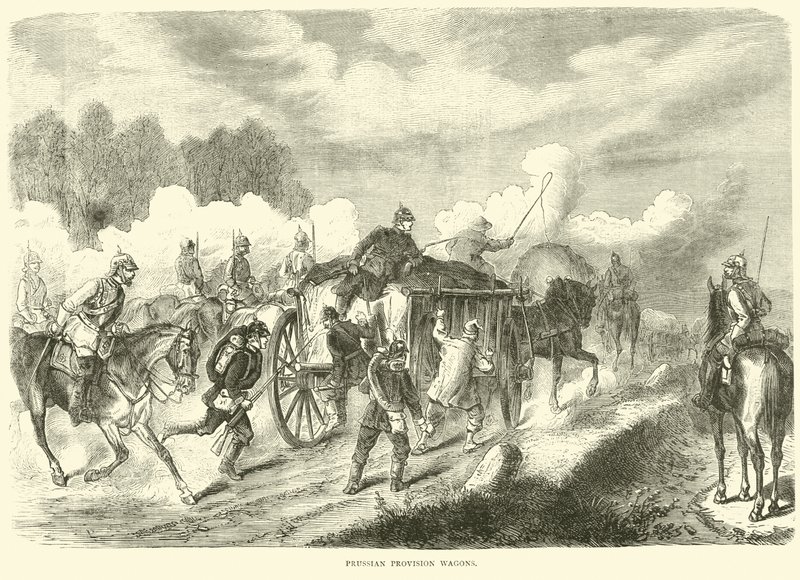 Pruské proviantní vozy, září 1870 od English School